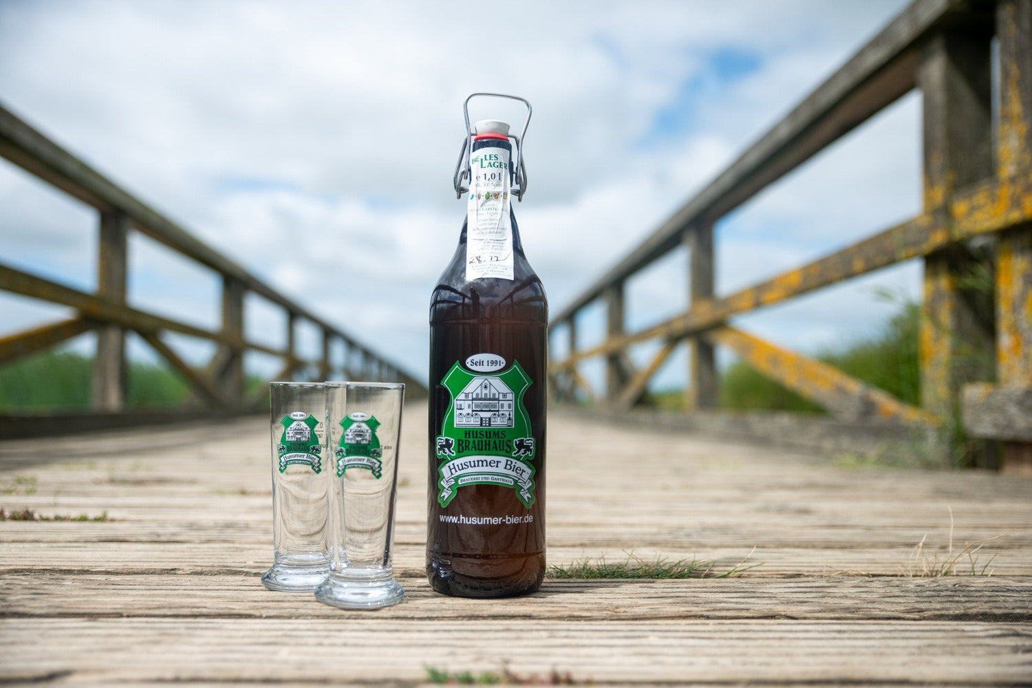 4er Ensamble der Bierflaschen 1 Liter