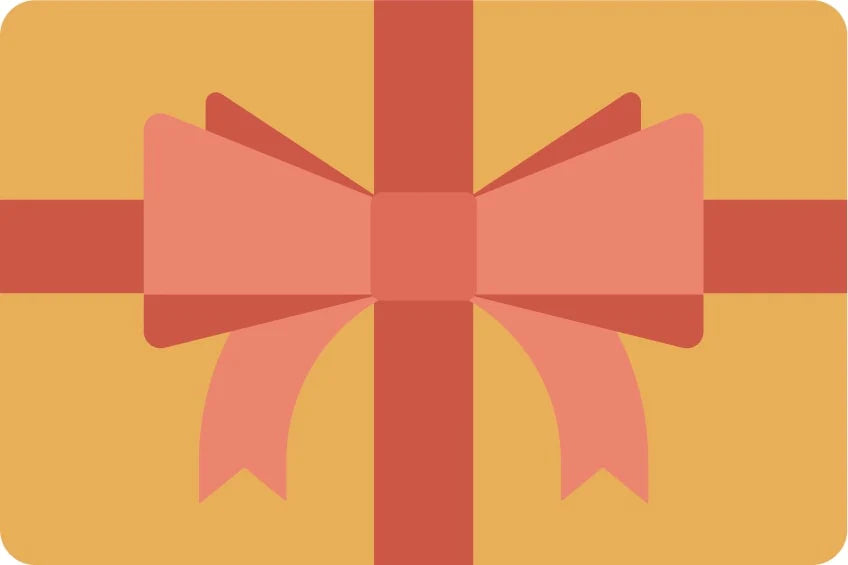 Bild zeigt ein gif eines eingepackten Geschenks. Für die Kategorie Gutscheine.